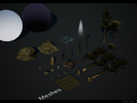 Retro Forest Pack 3D Model
