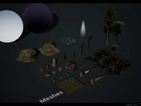 Retro Forest Pack 3D Model
