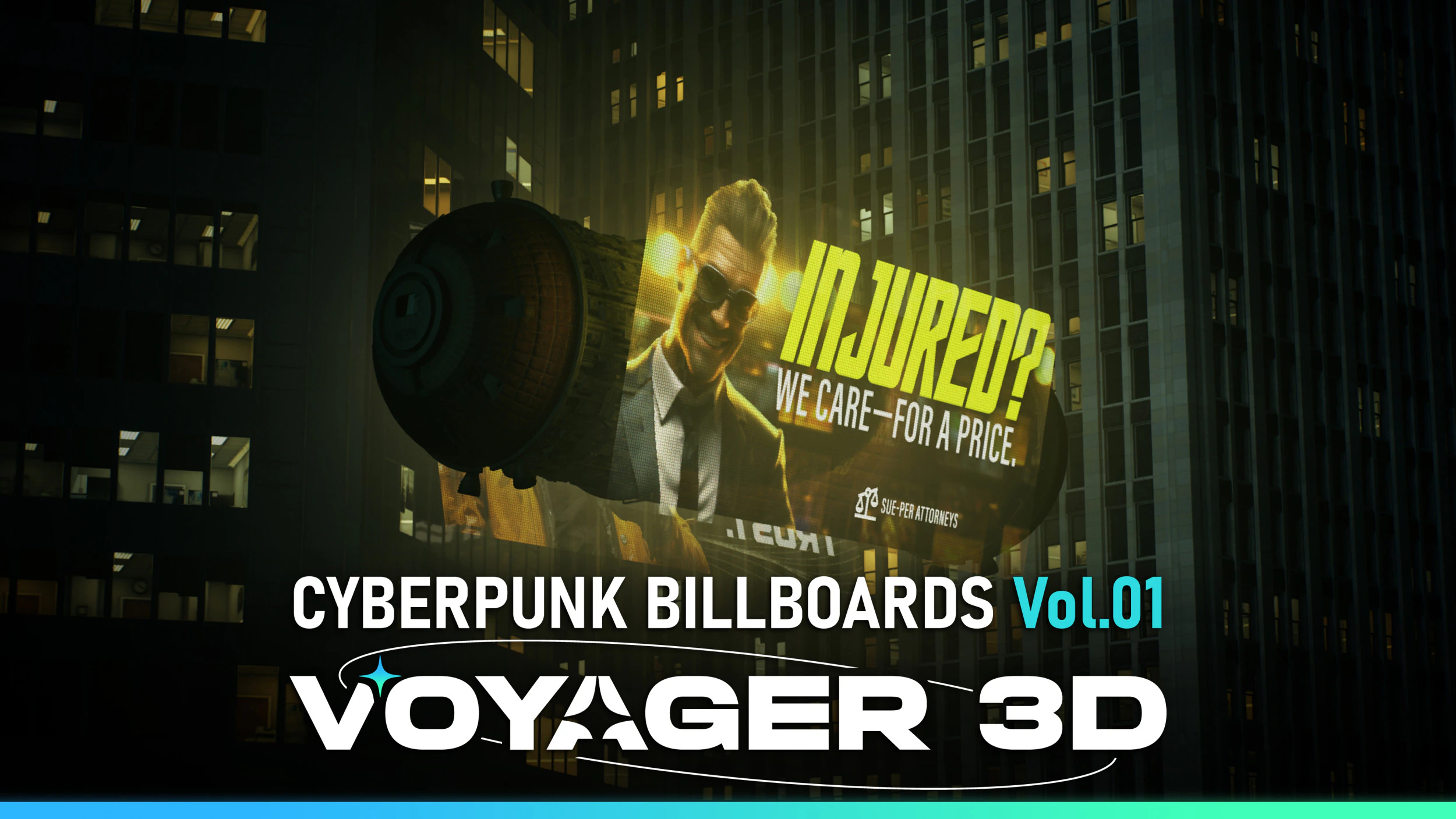 Cyberpunk Billboards Pack Vol 01 3D Model .c4d .max .obj .3ds .fbx .stl .blend