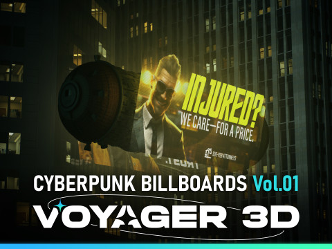 Cyberpunk Billboards Pack Vol 01 3D Model
