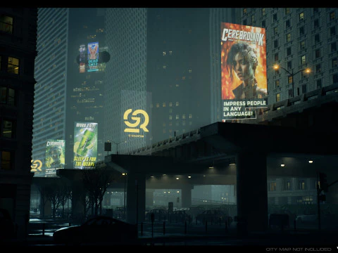 Cyberpunk Billboards Pack Vol 01 3D Model