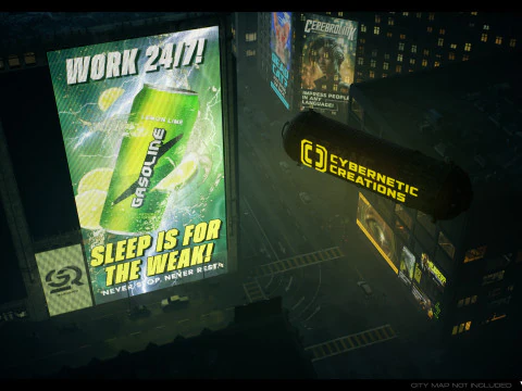 Cyberpunk Billboards Pack Vol 01 3D Model