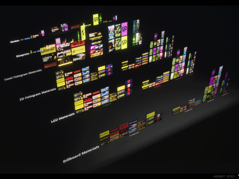 Cyberpunk Billboards Pack Vol 01 Modèle 3D