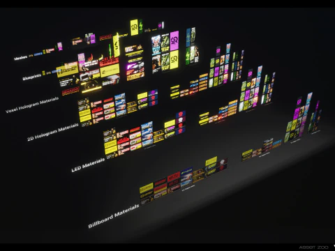 Cyberpunk Billboards Pack Vol 01 3D Model