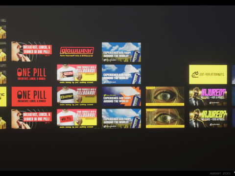 Cyberpunk Billboards Pack Vol 01 Modèle 3D