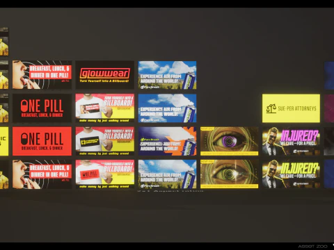 Cyberpunk Billboards Pack Vol 01 3D Model