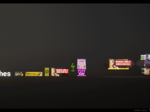 Cyberpunk Billboards Pack Vol 01 Modèle 3D