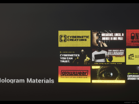 Cyberpunk Billboards Pack Vol 01 Modèle 3D