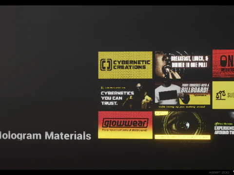 Cyberpunk Billboards Pack Vol 01 3D Model
