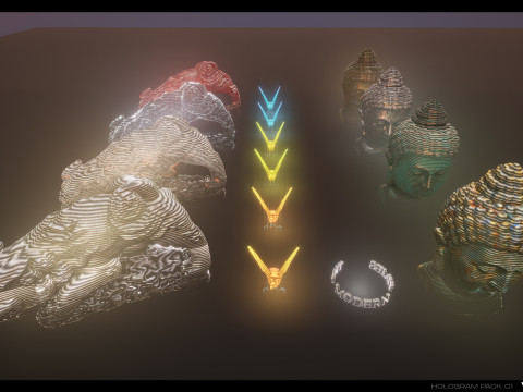 3D Holograms Pack Vol 01 3Dモデル