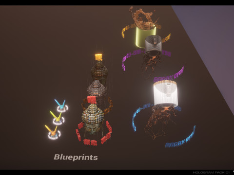 3D Holograms Pack Vol 01 3Dモデル