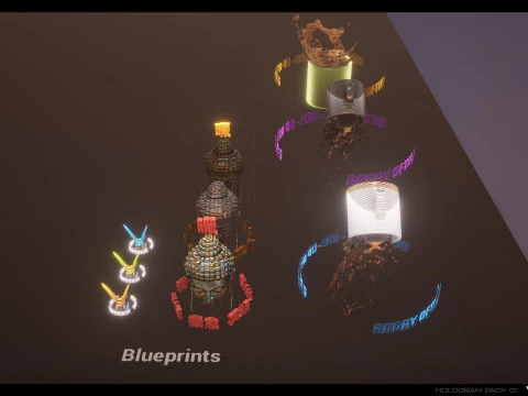3D Holograms Pack Vol 01 3D Model