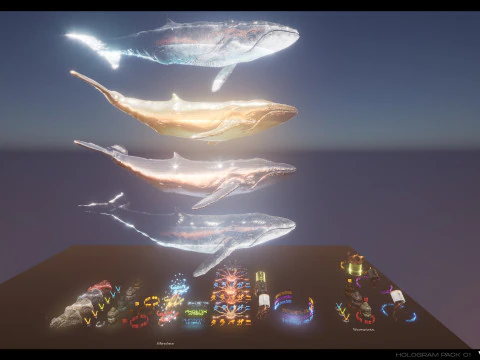 3D Holograms Pack Vol 01 3D Model