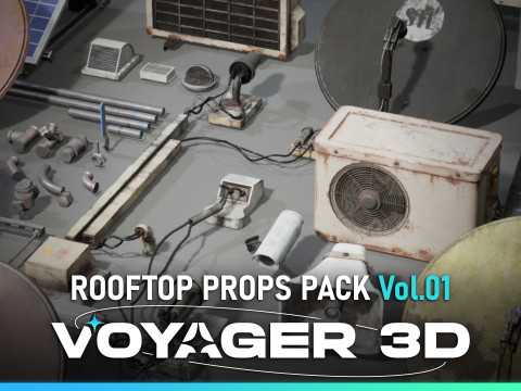 Rooftop Props Pack Vol 01 3Dモデル