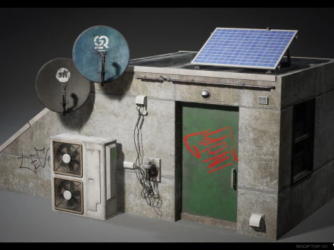 Rooftop Props Pack Vol 01 3D Model
