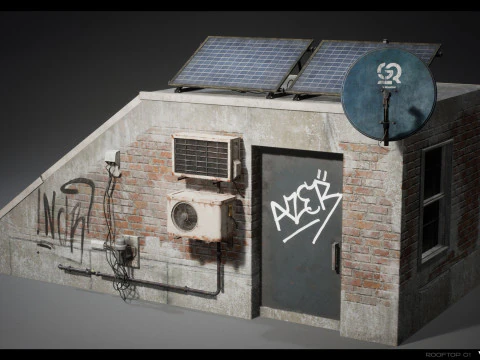 Rooftop Props Pack Vol 01 3D Model