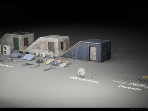 Rooftop Props Pack Vol 01 3D Model
