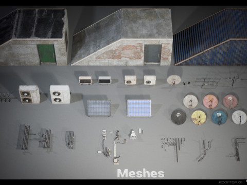 Rooftop Props Pack Vol 01 Modelo 3D
