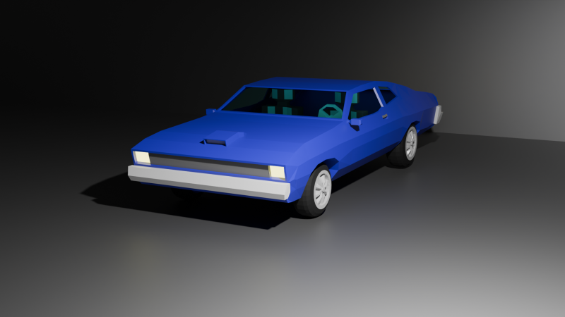 Low Poly American Muscle Car Modèle 3D .c4d .max .obj .3ds .fbx .stl .blend 