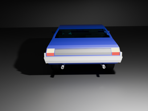 Low Poly American Muscle Car Modèle 3D