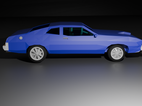 Low Poly American Muscle Car Modèle 3D