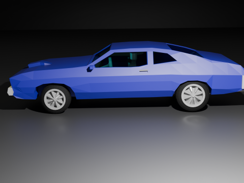 Low Poly American Muscle Car Modèle 3D