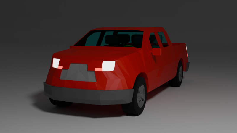 Low Poly American Pickup Truck 3D 모델 .c4d .max .obj .3ds .fbx .stl .blend 