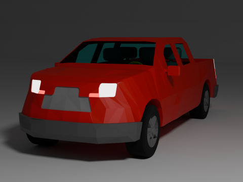 Low Poly American Pickup Truck 3D Модель