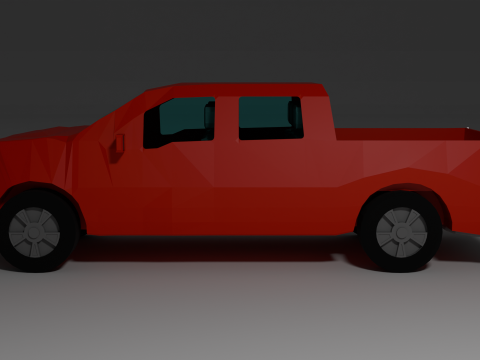 Low Poly American Pickup Truck 3D 모델