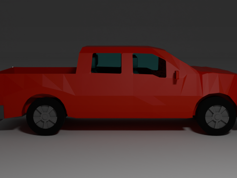 Low Poly American Pickup Truck 3D 모델