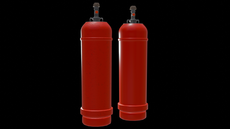 Gas cylinder 3D Model .c4d .max .obj .3ds .fbx .stl .blend 