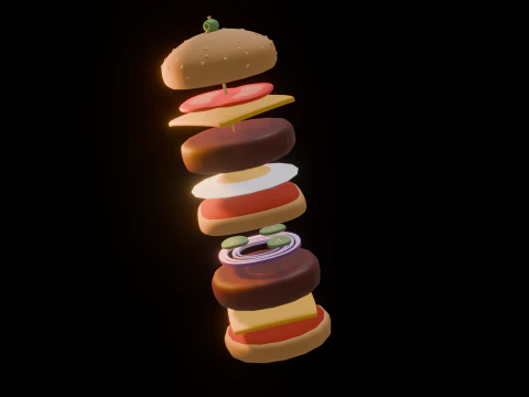 बर्गर 3D मॉडल