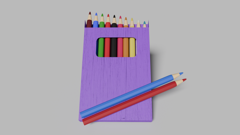 Pencil box 3D Модель .c4d .max .obj .3ds .fbx .stl .blend 