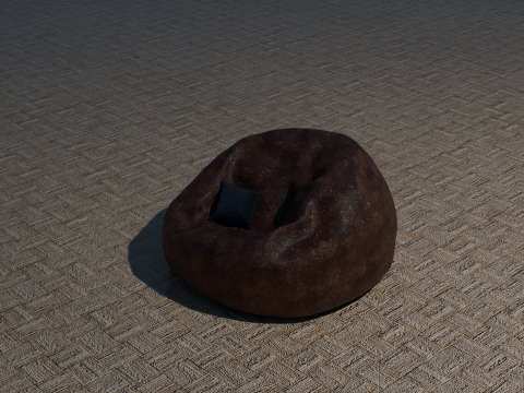 Leather Pouf Modello 3D