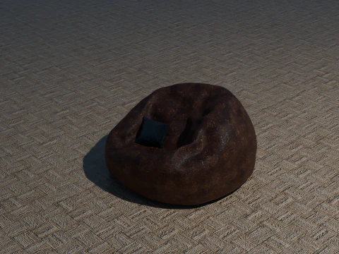 चमड़ा पौफ 3D मॉडल