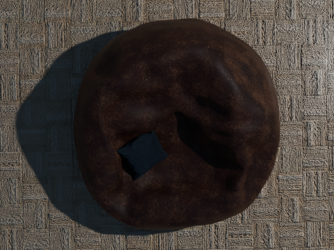 Leather Pouf 3D Модель