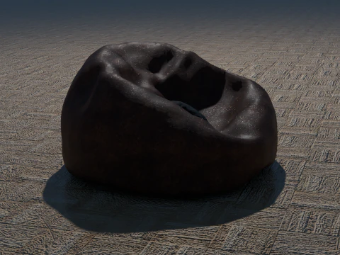 Lederhocker 3D Modell