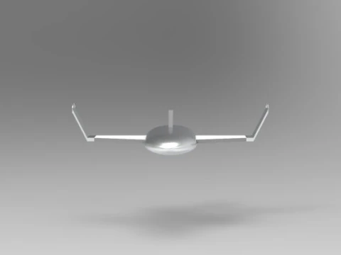 Prototipo de avi&oacute;n teledirigido Manta Ray Modelo de impresión 3D