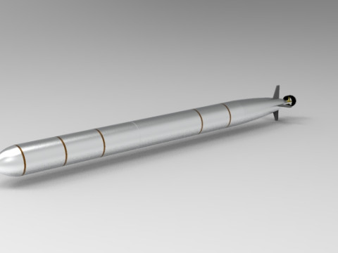 Poseidon Nuclear-Armor Powered Autonomous Torpedo 3Dプリントモデル