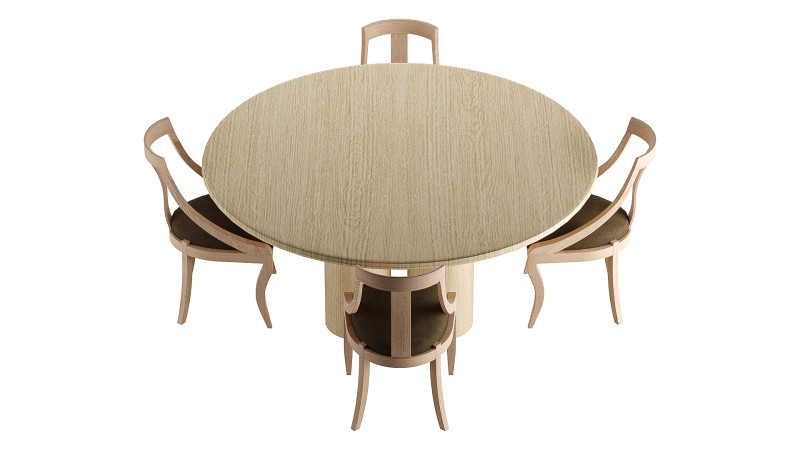 Dining Set 01 3D Model .c4d .max .obj .3ds .fbx .stl .blend 