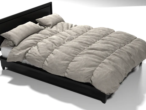 现代床 - 高品质、细致 3D 模型