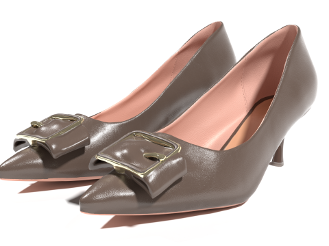 Kitten Heels Sandals Modelo 3D