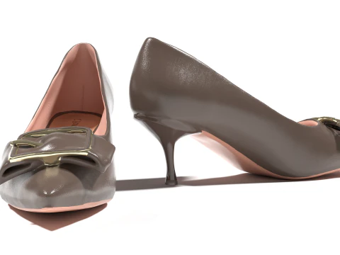 Kitten Heels Sandals 3D Model