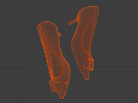 Kitten Heels Sandals Modelo 3D