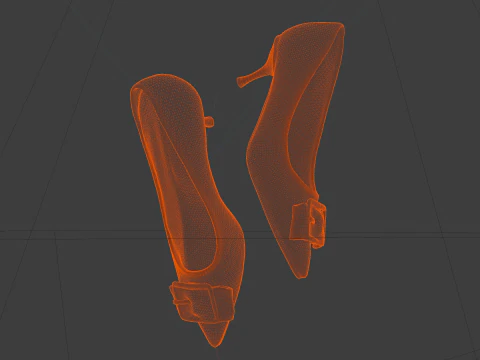 Kitten Heels Sandals 3D Model