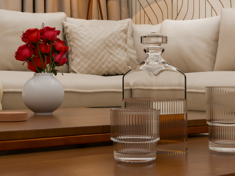 Modern Living Room Interior 3D Model
