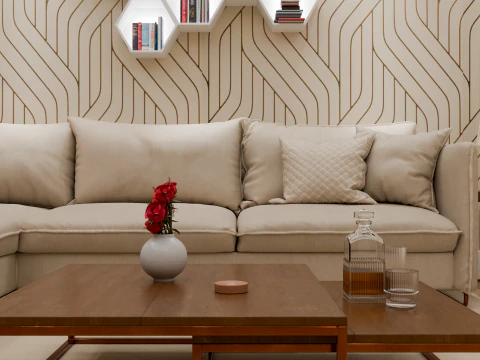 Modern Living Room Interior 3D Model