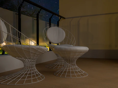 Modern Living Room Interior 3D Model