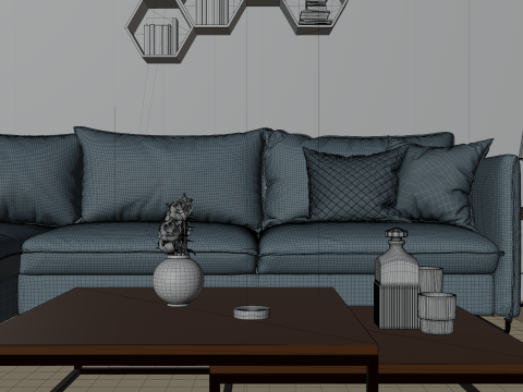 Modern Living Room Interior 3D Model