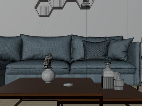 Modern Living Room Interior 3D Model